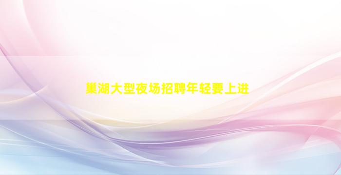 巢湖大型夜场招聘年轻要上进